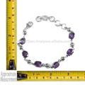 Designer Amethyst Edelstein 925 Sterling Silber Armband Schmuck